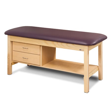 Clinton Flat Top Treatment Table w/ Drawers, Dark Cherry Finish, Warm Gray 1300-27-1DC-3WG